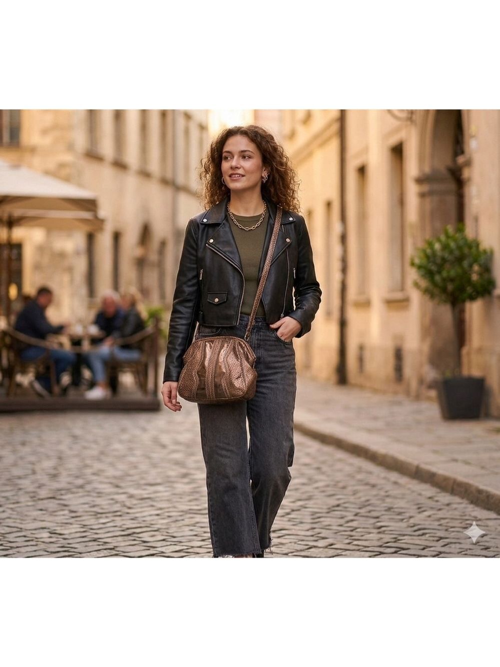 Women's Sharif Brown Textured Shoulder Bag